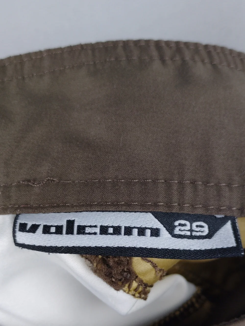 Volcom Brown Boardshorts with Yellow Graphic Accents